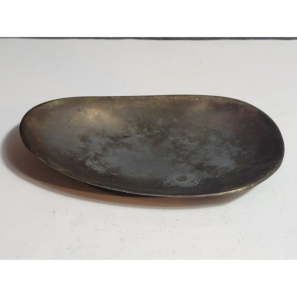 Vintage Brass Pocket Change Dish Coin Key Tray Holder Front Entry
